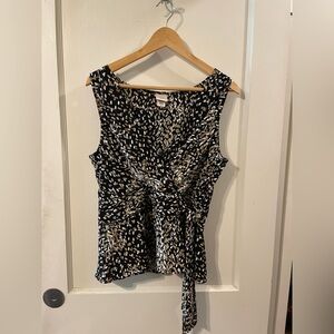 Covington Sleeveless Tie Front Blouse